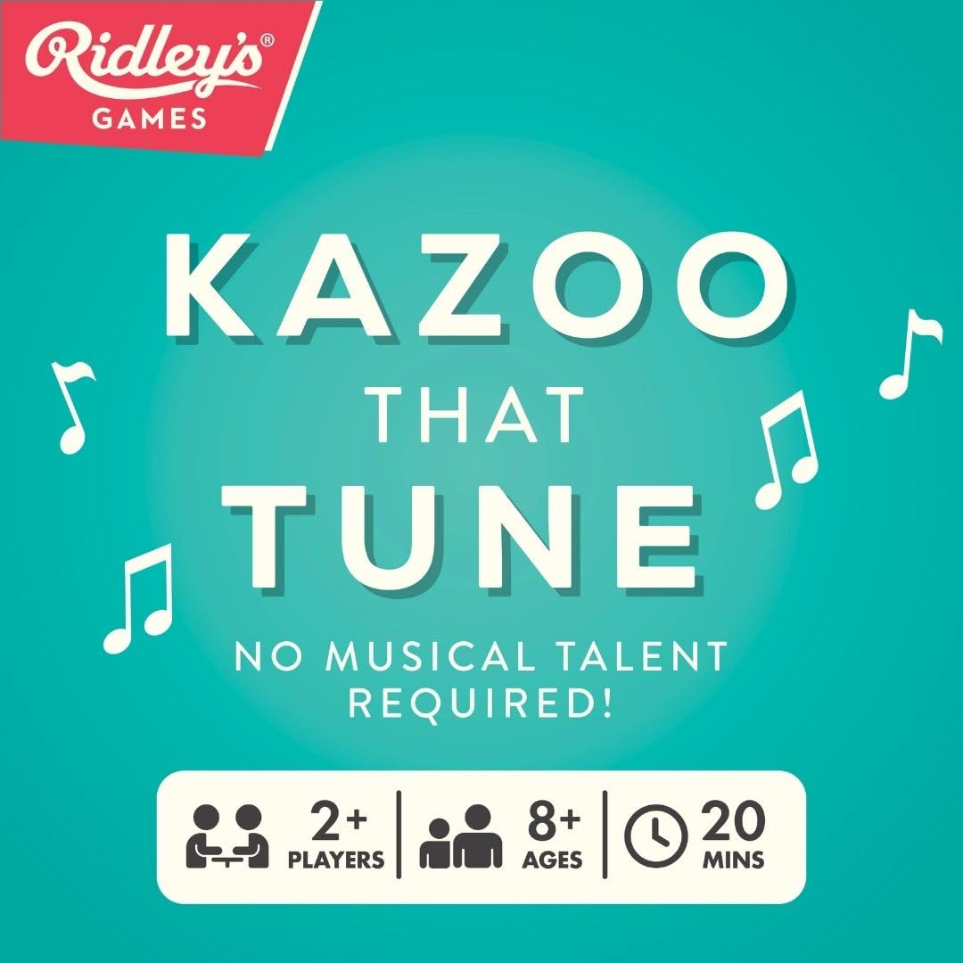 Ridley’s Kazoo That Tune Song Guessing Game – Fun Song Games for Families, Fast-Paced Game for 2-4 Players, Ages 8+ – Includes 4 Kazoos and over 200 Well-Known Tunes