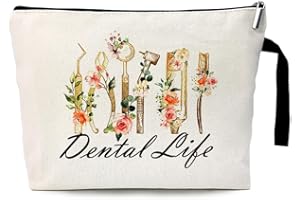 ZHANTUONE Dental Life Cosmetic Bag,Dental Gift For Woman,The Birthday Gift for Dentists, Funny Dentists Gift, For Women Dental Hygienist Makeup Bag, Dental Assistant Gifts, Dental Hygienist Gifts