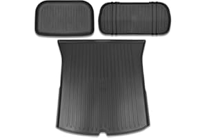 CYBERBEANS All Weather Cargo Liners for New 2025 2026 Tesla Model Y Juniper Trunk Mat with Front and Rear Frunk Trunk Tray Mats Protector Anti-Slip TPE Accessories (3PCS)