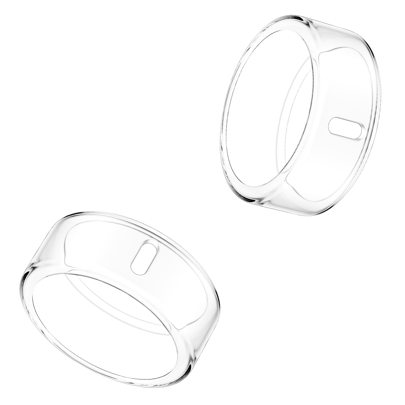 Photo 1 of Cover Compatible for Oura Ring 4/Gen 3 Horizon/Gen 3 Heritage,Charging Directly,Ultra-Thin Rugged TPU Polished Elastic Ring Finger Sleeve Protector for Workout Gym Women Men -Clear+Clear-Size 12