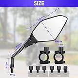 YIXUND Motorcycle Mirrors Set 7/8 inch 22mm Handlebar Clamps Universal view 5
