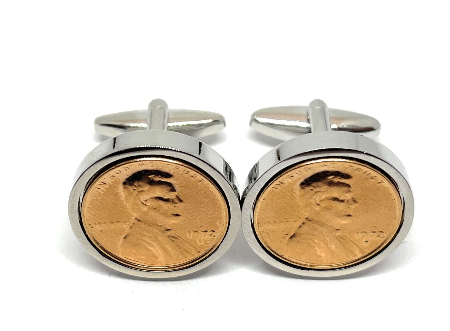 Premium 1972 American Lincoln Cent for a 54th Birthday or Anniversary cufflinks