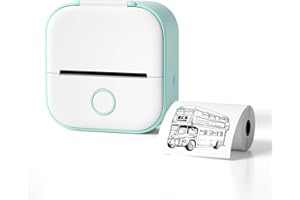 IRASAS Print Pod, Print Pods Mini Printer,Printpod - Mini Pocket Printer,Fast Printing Portable Mini Thermal Printer,Wireless Bluetooth Inkless Printer Sticker Printer&Printing Paper (Green)