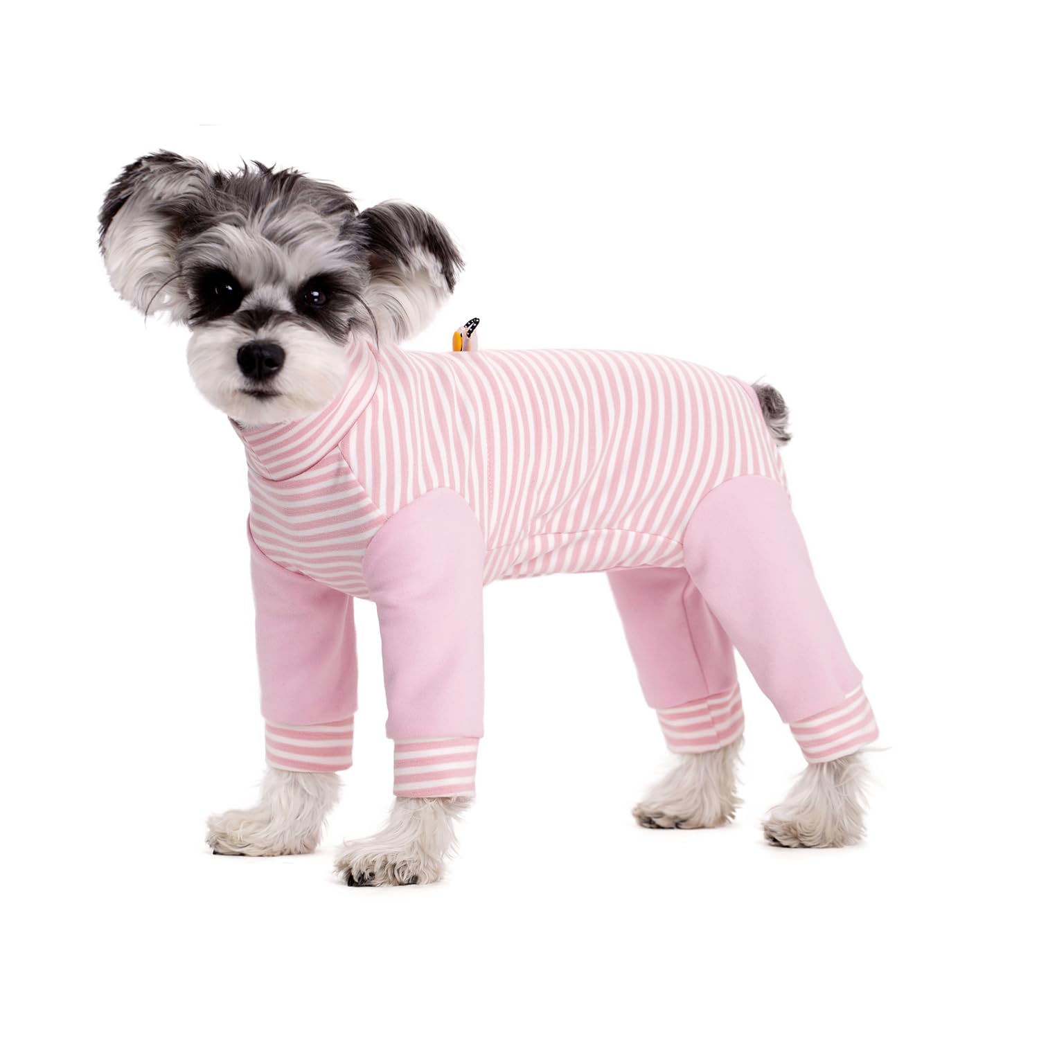Small Dog Recovery Suit, Stripe Anti-Shedding Dog Pajamas Pjs, After Surgery Dog Jumpsuit, Dog Sweater Coat for Puppy Small Dog_L(Pink)