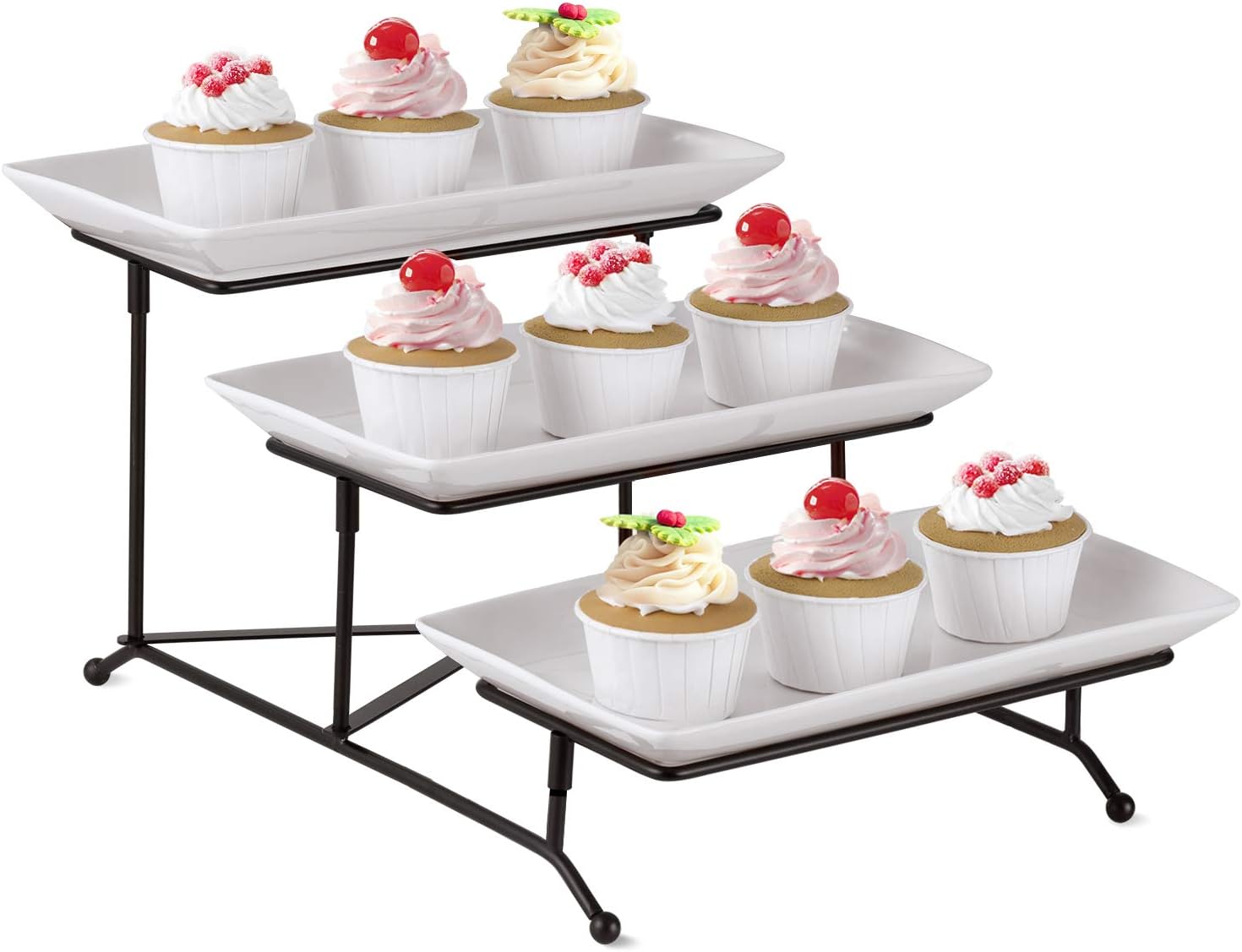 3 Tier Serving Stand, HabiLife Collapsible Sturdier Rack