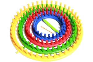 CFOPIRYX S28esong Round Knitting Looms Set,with Hook Needle Kit,Scarf Suture Needle Knitting Looms,DIY Home Round PP Manual Craft Tool(14cm)(Only a Blue Knitting Loom)