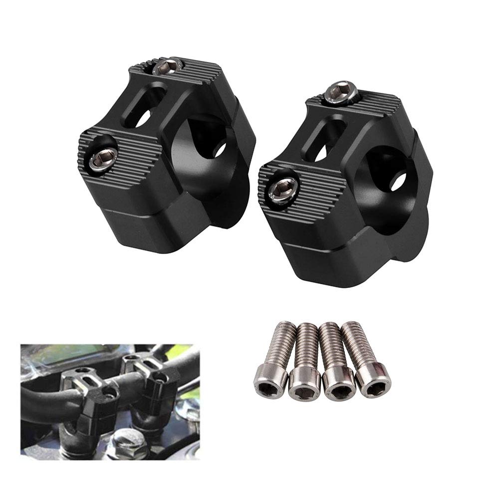 CYSKY Motorcycle Handlebar Risers 1 1/8 inch 28mm Universal Handle Bars Mount Clamp Fit for Most Motorcycle, Dirt Bike, ATVs(Black)