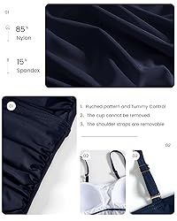 Shuangyu Women Bandeau Tankini Swimsuit Front Twist