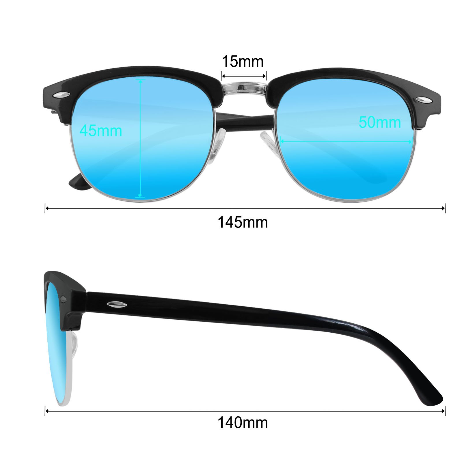 LIVHO G|Semi Rimless Polarized Sunglasses Women Men Retro Brand Sunglasses Goggles UV400
