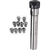 BQLZR CNC C20-ER16A-100L Straight Shank Chuck Holder CNC Milling Spring Collets for Drilling Milling Pack of 11