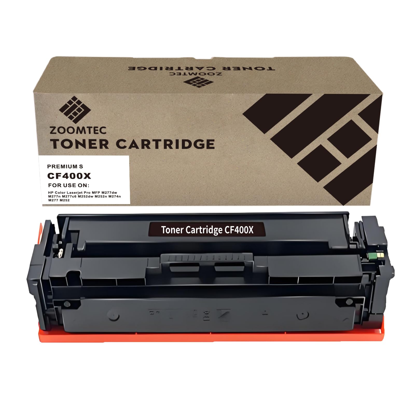 ZOOMTEC Compatible 201X CF400X Toner Cartridge Work for HP Color LaserJet Pro M252dw M252n MFP M277dw M277n M274n Printers (1 Black)