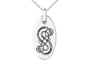 Tioneer Stainless Steel God of Mischief Loki Viking Norse Symbol Small Oval Charm Pendant Necklace