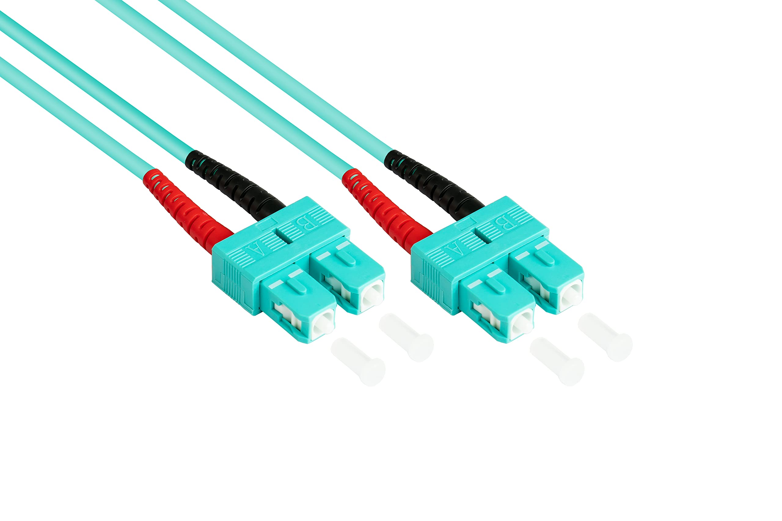 Good Connections LWL Duplex Patch Cable LC to SC Multimode 50/125 Inch Fibre Optic turquoise OM3 - Aqua/Türkis 5 m — image 1
