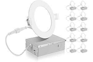 Green Canada LED 4Inch 9W 750LM LED recessed Slim Pot Light,IC-Rated Slim Downlight/Ceiling Light with Junction Box, Dimmable