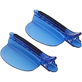 Heat Insulation Sectioning Clips, 2PCS Blue Hair Styling Clips - Wig &amp; Extension Separator Tools 7-Tooth Design (9.5x4.5cm/3.7x1.7in) for Highlighting, Dyeing, Salon &amp; Home Use