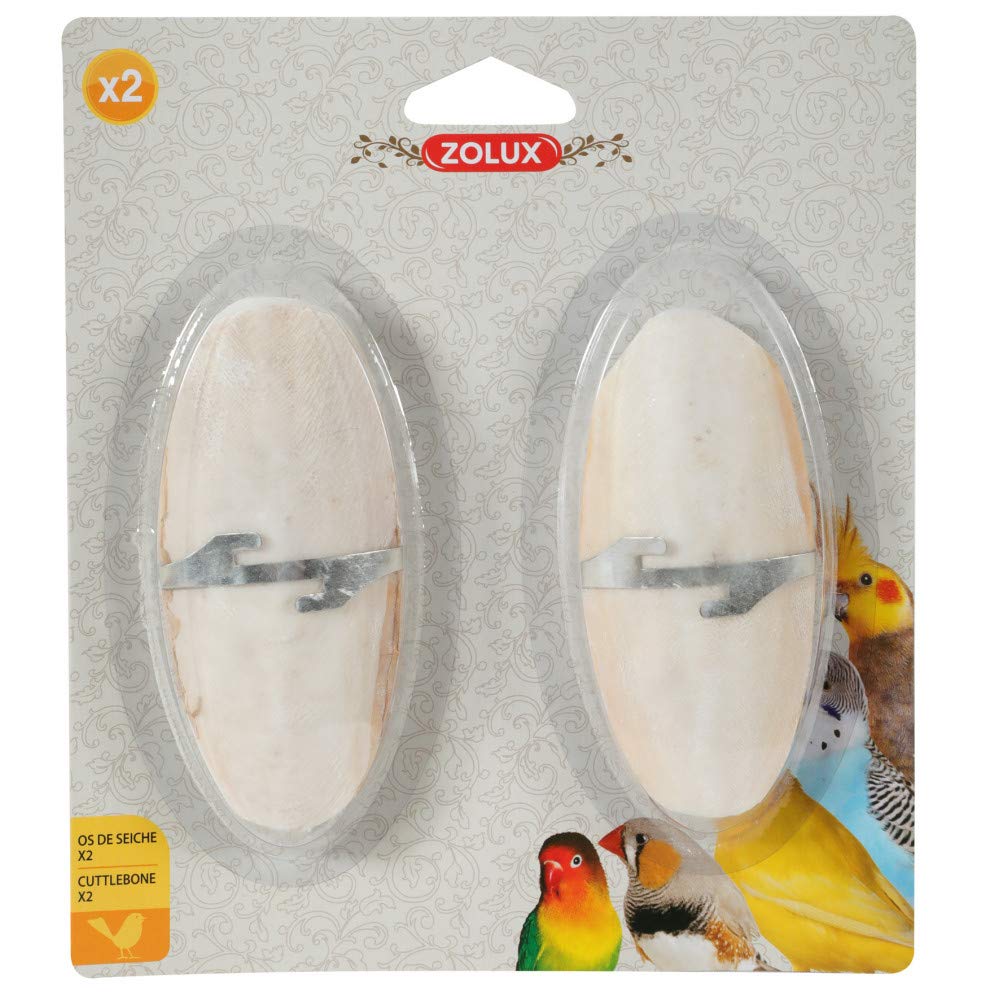 Zolux - 2 Cuttlefish bones with holder for birds - ZO-134673