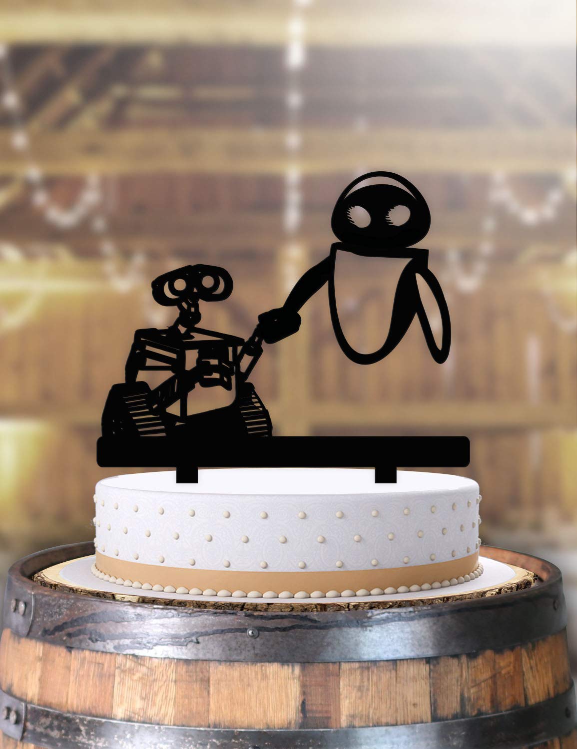 Amazon Com Wall E And Eve Robots Nerd Wedding Cake Topper Handmade