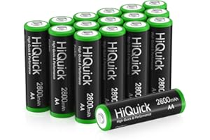 HiQuick AA Rechargeable Batteries 2800mAh - High Capacity Performance 16 Pcs Rechargeable AA Battery