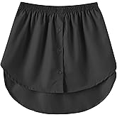 Girstunm Women's Shirt Extender Mini Adjustable Underskirt Removable Layered Sweep Shirt with Buttons