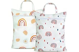 2 Pcs Large Travel Laundry Bags Waterproof Wet Dry Bag with Handle, Washable Dirty Clothes Bags for Travel, Bathing Suit & Gy