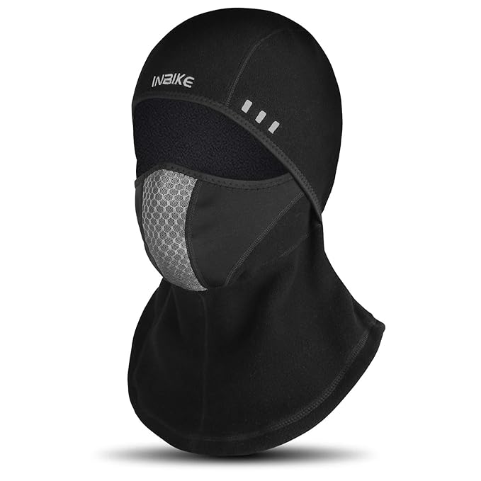 INBIKE Sturmhaube Motorrad Fahrrad Sturmmaske Winter Ski Maske Balaclava Für Rdfahren Skifahren Snowboard Und Andere Wintersporten Schwarz, ZL