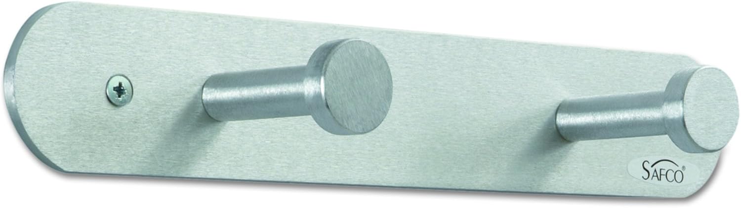 Safco Nail Head Coat Rack with 2 Hooks, Silver, Two Hooks - Image 5