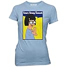 Bob's Burgers Smart, Strong, Sensual Tina Juniors T-Shirt, Light Blue, (X-Large)