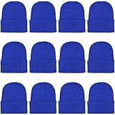 ZH 12-Pack Knitted Winter Beanie Hats for Men and Women, Warm and Cozy Cuffed Skull Caps, Bulk Purchase