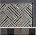 GORILLA GRIP 100% Waterproof All-Season WeatherMax Doormat, 72x24, US Designed Natural Rubber, Stain and Fade Resistant, Low Profile Indoor Outdoor Door Mats, Easy Clean Patio Mat, Gray Diamond