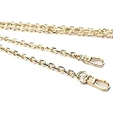 HEEHEE 43.3"(110cm) Gold Purse Chain Strap O Shape DIY Metal Chain Cross body Chain Handbag Replacement Strap 1 Pack for Purse Accessories