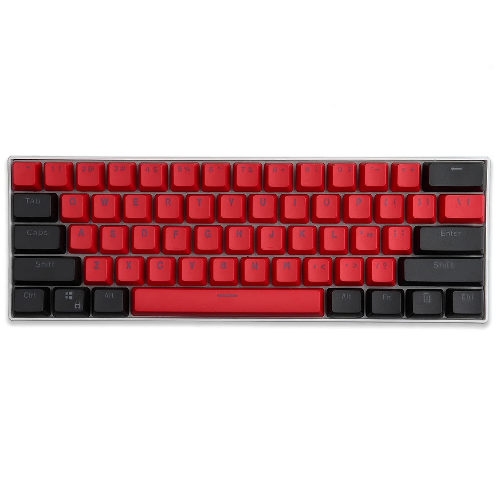 N/A Keycaps, 61 Keys PBT Keycaps Backlight Two-Color Mechanical Keyboard Keycpas for Ducky / GH60 / RK61 / ALT61 / Annie/Keyboard Poker Keys (Only sell keycaps)