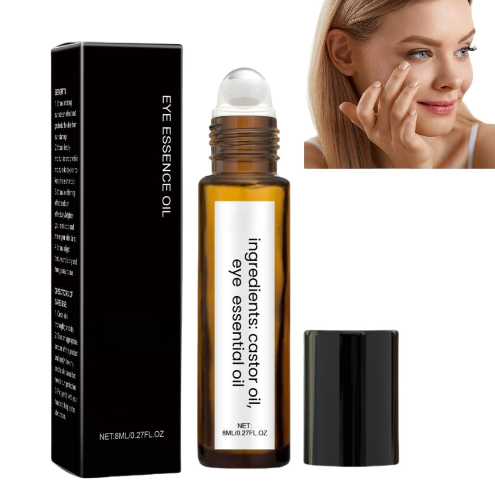 Rollerball Castor Oil,Under Eye Rollerball,Eye Cream for Dark Circles,Castor Oil and Frankincense Eye Roller Ball Oil,Anti Wrinkle Eye Cream,Firming Eye Cream,Eye Cream for Dark Circles