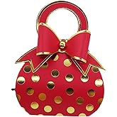 50pcs Red and Gold Bowknot Handbag with Gold Foil Dot Wedding Favor boxes Candy Box with Bow with handle for Wedding Birthday Favor Bridal Shower Baby Shower Party Favor