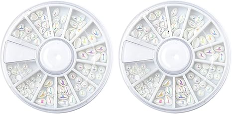 Amazon Co Jp 2箱 ネイルアートパール 半円 白い宝石 ネイルアートデコレーション 異なるサイズ ホーム キッチン