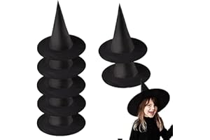 Nenrte Witch Hats Decorations, Hanging Witch Hats, Halloween Witch Hats Decorations, Halloween Black Witch Hats Witch Cap Costume Accessory for Halloween Christmas Party(8pcs)
