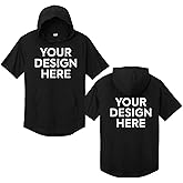Custom Short Sleeve Hoodie, Personalized Performance Hoodie, Customizable Front Back Print On Demand