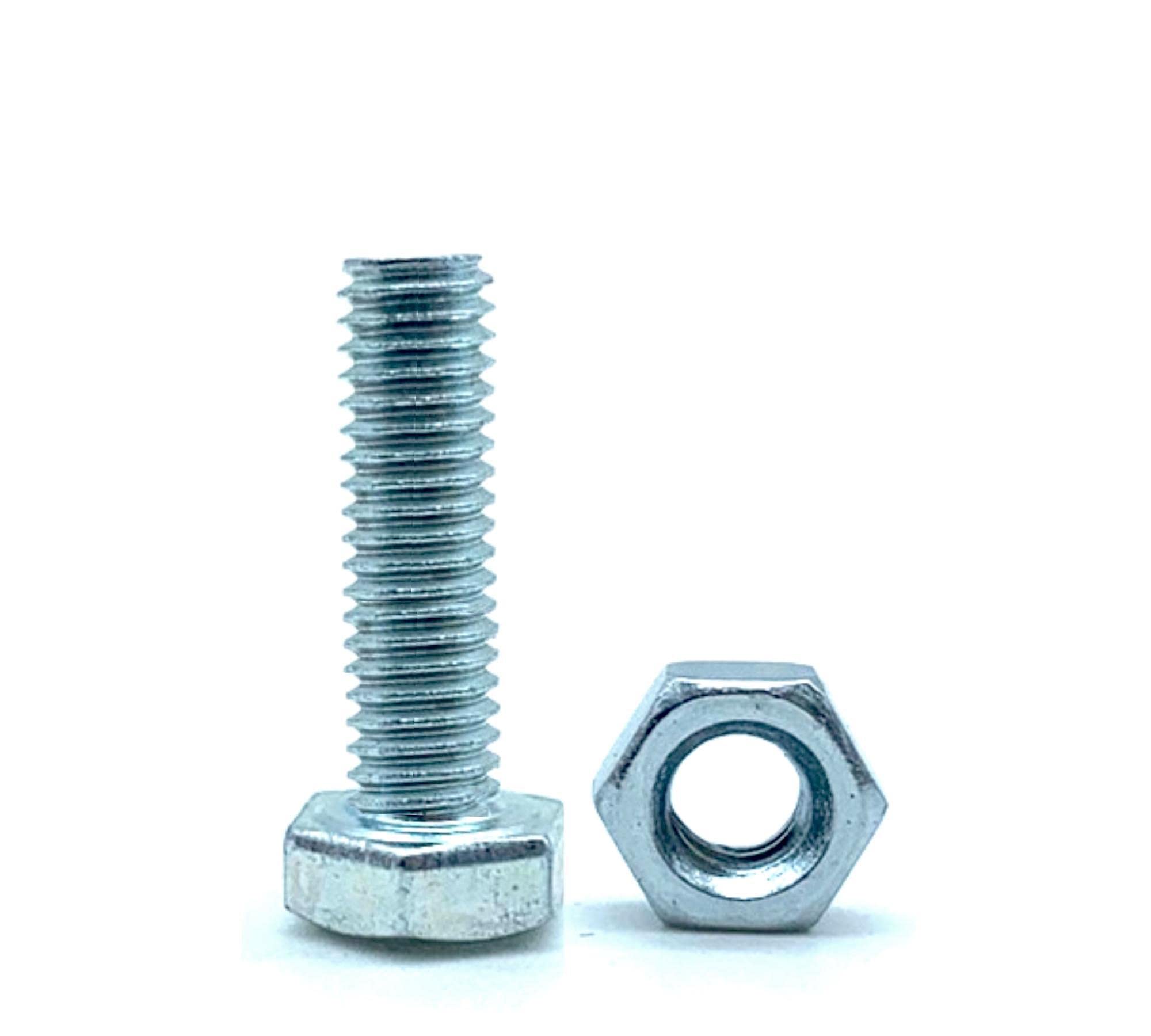 DOJA Barcelona | 10 Hexagonal Head Bolts with 10 Hexagonal Nuts | M18 x 40 mm | Galvanised Steel | Bolts and Nuts for Service Screws