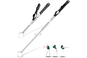 KALAUTO Golf Grip Swing Training Aid - Retractable Click Club Trainer Indoor Practice Warm Up Stick Flexible Telescopic Short Club Tempo Sound Release Trainer Devices
