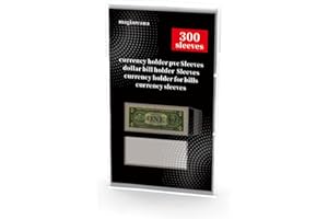 MAGIARCANA 300 Packs Reusable Bag ziplock banknotes Currency Sleeves,Applicable to Bill Holder,Dollar Bill Holder,Dollar Bill Sleeves,Currency Holder for Bills,Dollar Bill Protector
