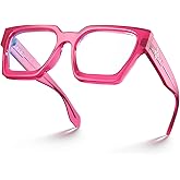 VISOONE Blue Light Blocking Glasses with TR90 Rectangle Frame and Chic Preppy Look for Women Men RIVER