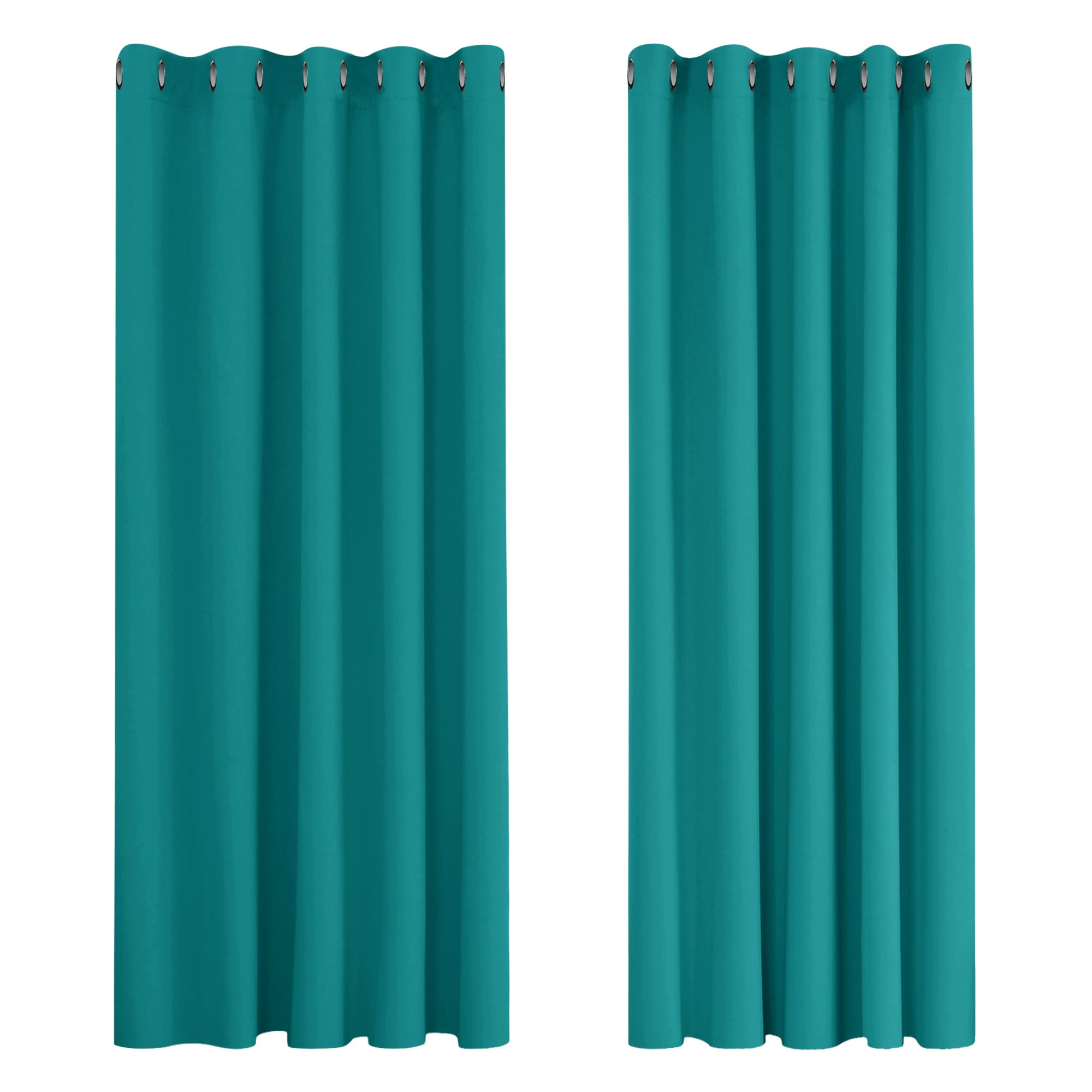 Deconovo Super Soft Curtain Panels Solid Thermal Insulated Eyelet Bedroom Blackout Curtains 66 x 72 Inch Turquoise 2 Panels