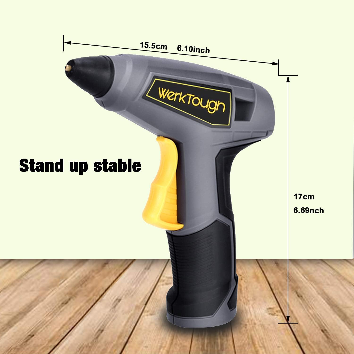 Uniteco Cordless Glue Gun Hot Melt Glue Gun Kit 17s Super Fast Instant Heating Home Repair Improvement DIY Hobby Tools Arts Crafts School -