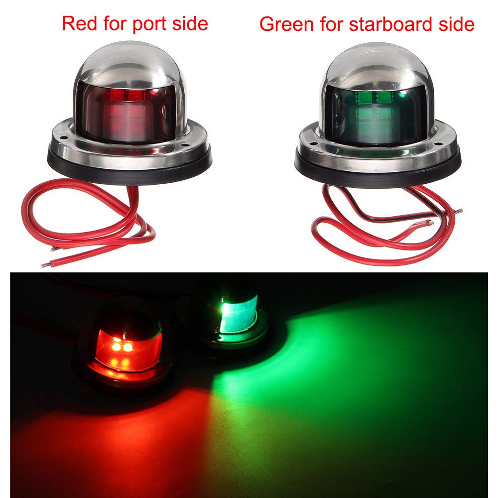 FICBOX One Pair LED Navigation Light Marine Boat Yacht Light 12V Deck Mount Signal Lights for Boat Yacht Pontoons