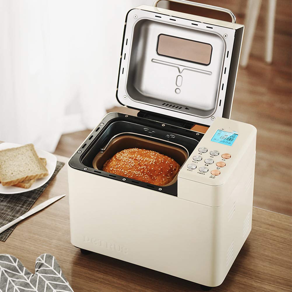 XWOEZA Automatic Breadmaker Compact Gluten-Free Bread Maker Multiple Capacities Small Baking Machine Home DIY Fully Automatic Breakfast Machines kneading Dough 500W