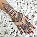 COKOHAPPY 8 Sheets Hand Indian Painting Stencil Tattoo Self-Adhesive Body Art Designs for Hands - Temporary Indian Arabian Tattoo Reusable Stickers