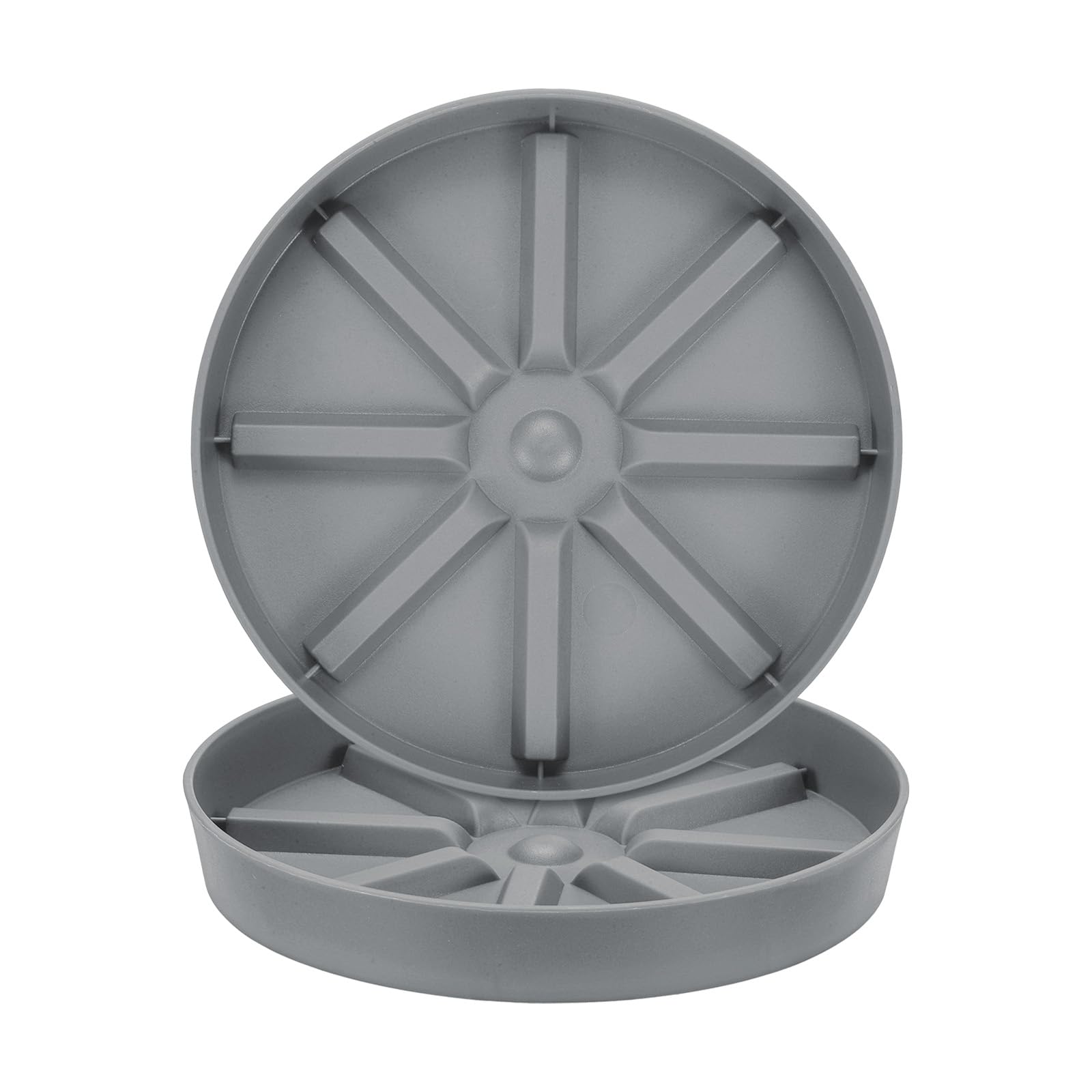 M METERXITY 2-Pack Plant Saucer, 6 Inch Flower Pot Saucers, Thicker Anti-Rot Root Plastic Plant Saucer for Indoor/Outdoor Potted Plant/Plant Water Catcher Tray [Grey]