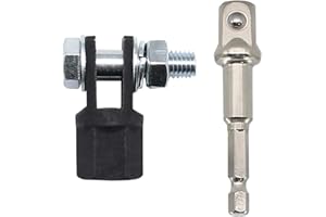 JIANWEI 1/2'' Scissor Jack Adapter for Car Repair - Chrome Vanadium Steel, Compatible With Impact Wrench (Black+Silver)