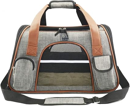 Sac De Transport Chat Petit Chien Pliable Léger Cage De Transport Pour Voyages En Train Voiture Ou Avion Accepté Comme Bagage Cabine Avion Phb420245gl