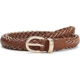 Pettata Thin Braided Belts for Women Classic Waist Belt Skinny Woven Strap for Jeans Pants Dress