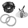 For Oster Blender Replacement Parts Blender Ice Blade with Jar Base Cap and Two Rubber O Ring Seal Gasket Accessory Refresh Kit，Compatible with Oster Blender
